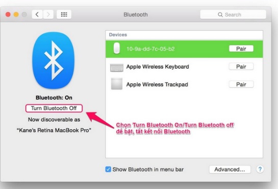 Cách sử dụng và bật Bluetooth trên Macbook